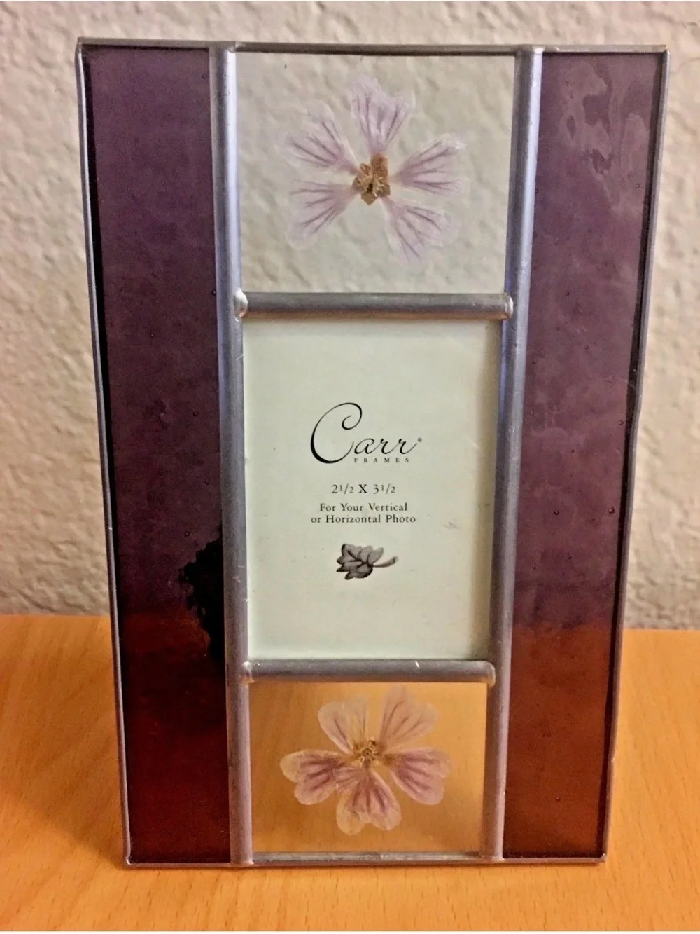 Stained Glass Photo frame Pressed Flower 3.5